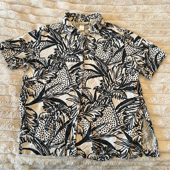 Coldwater Creek Black and‎ White Casual Button Down Shirt sz XL - Picture 1 of 8